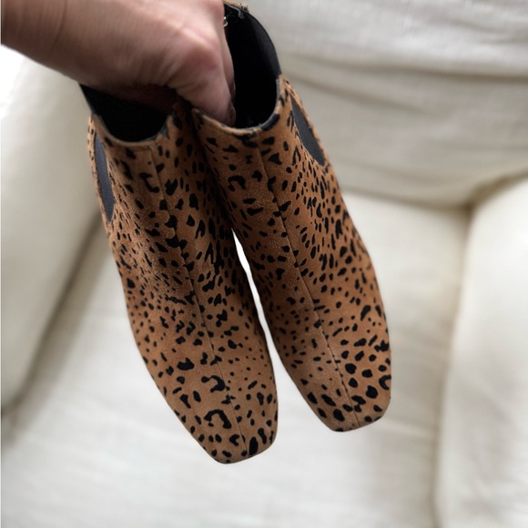 Rag & Bone Aslen Flocked Suede Ankle Boots in Leopard Cheetah Tan Animal Print - Picture 7 of 8